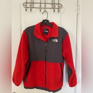 red and black northface jacket